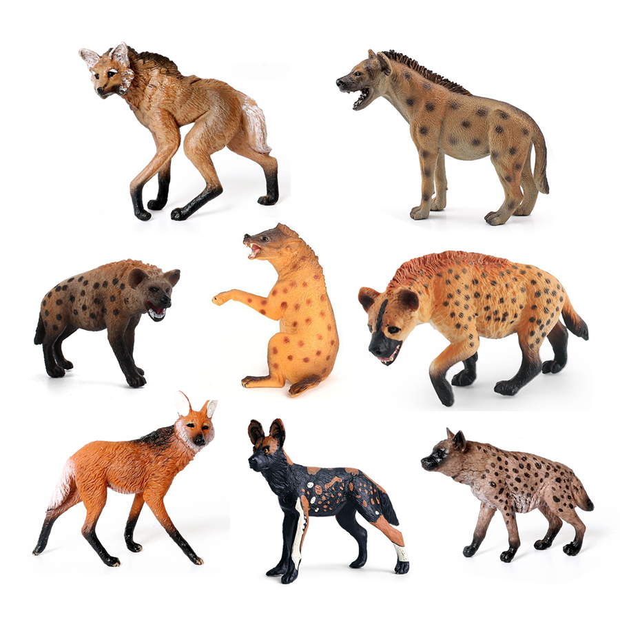 Kids Education Shows - Realistic Plastic Wildlife Hyena,Maned Wolf,African Wild