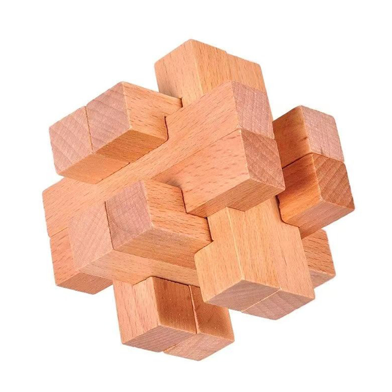 Brain Teaser Cube - Wooden Brain Teaser for Adults Kids