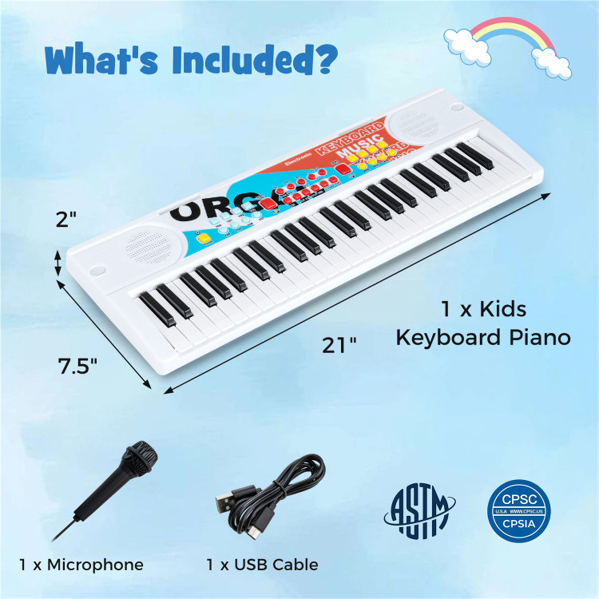 Kids Education Age - 49 Keys Kids Electronic Keyboard with