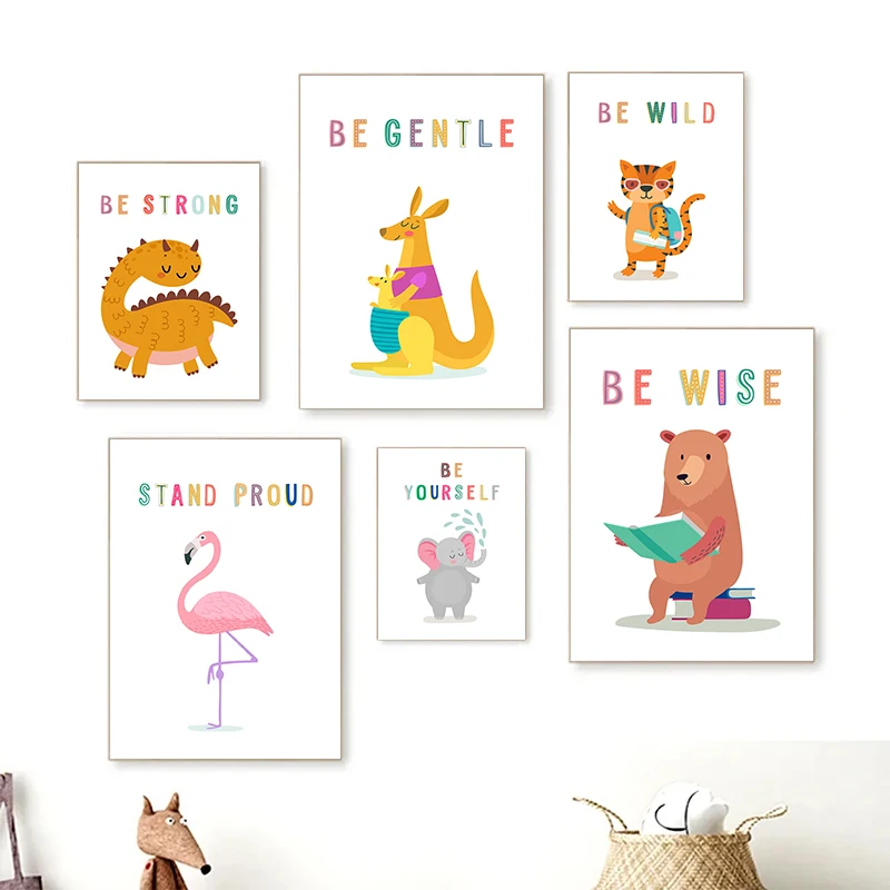 English Kids Education - Canvas Print Wall Animals English Vocabulary