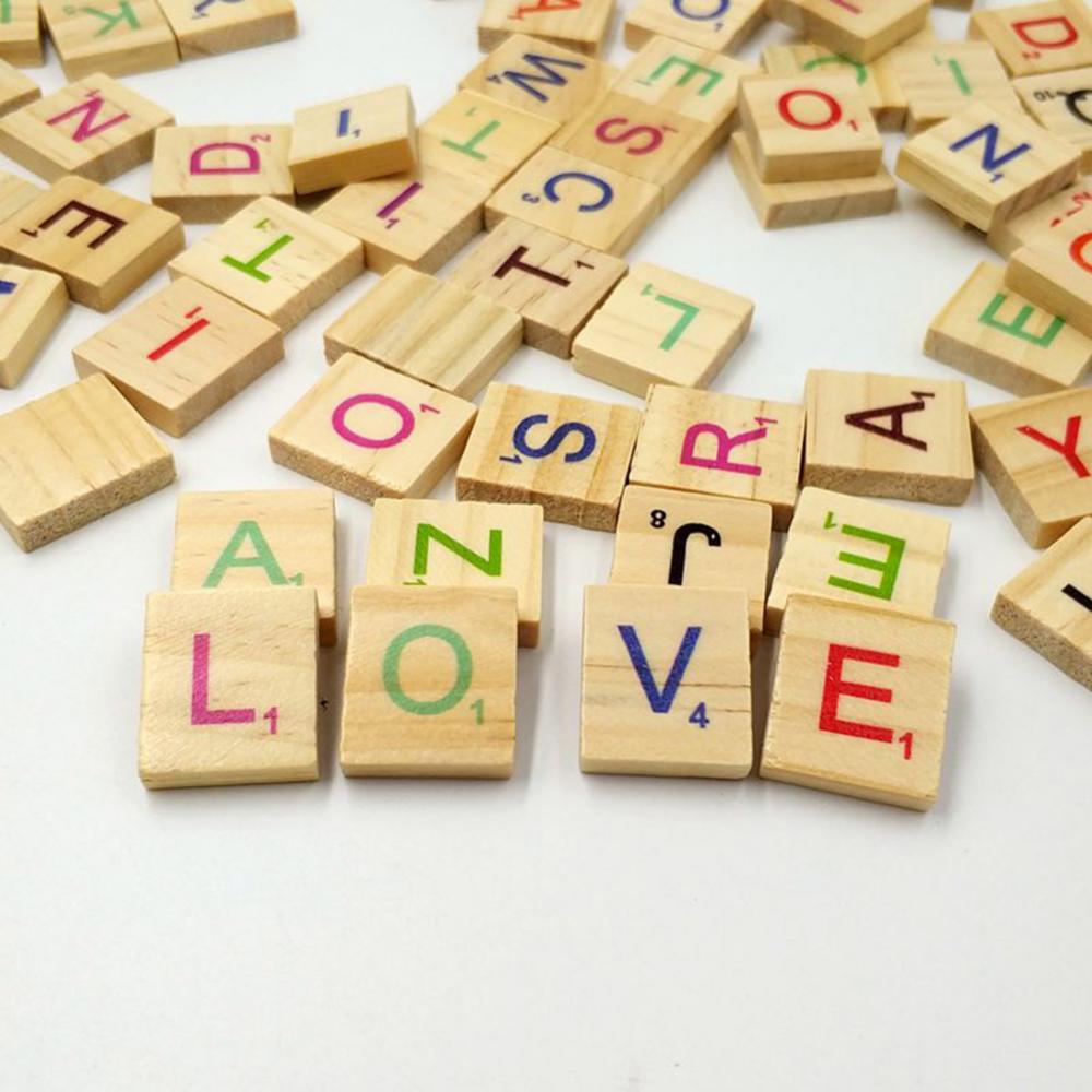100Pcs Wooden Language Toys Le - Kids Education Words ulasan dan harga