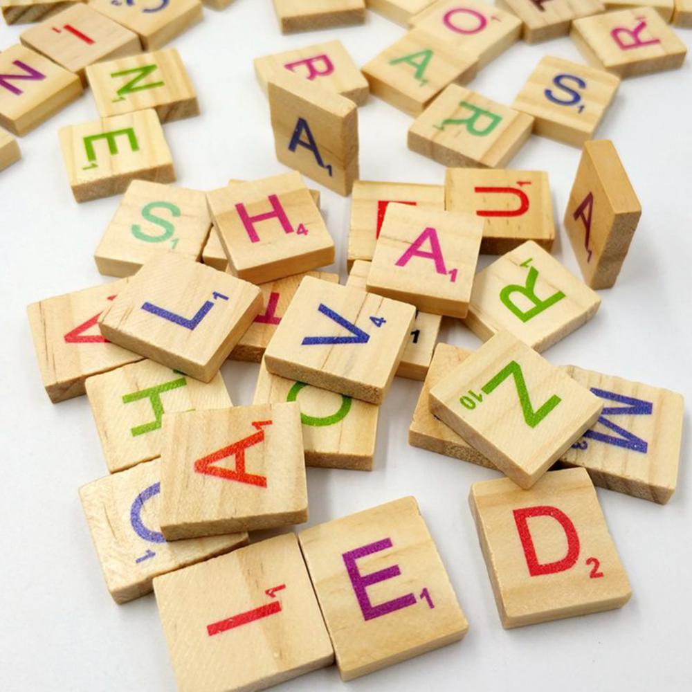 100Pcs Wooden Language Toys Le - Kids Education Words ulasan dan harga