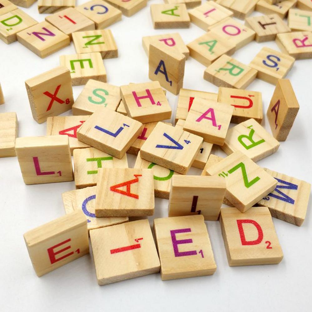 100Pcs Wooden Language Toys Le - Kids Education Words ulasan dan harga