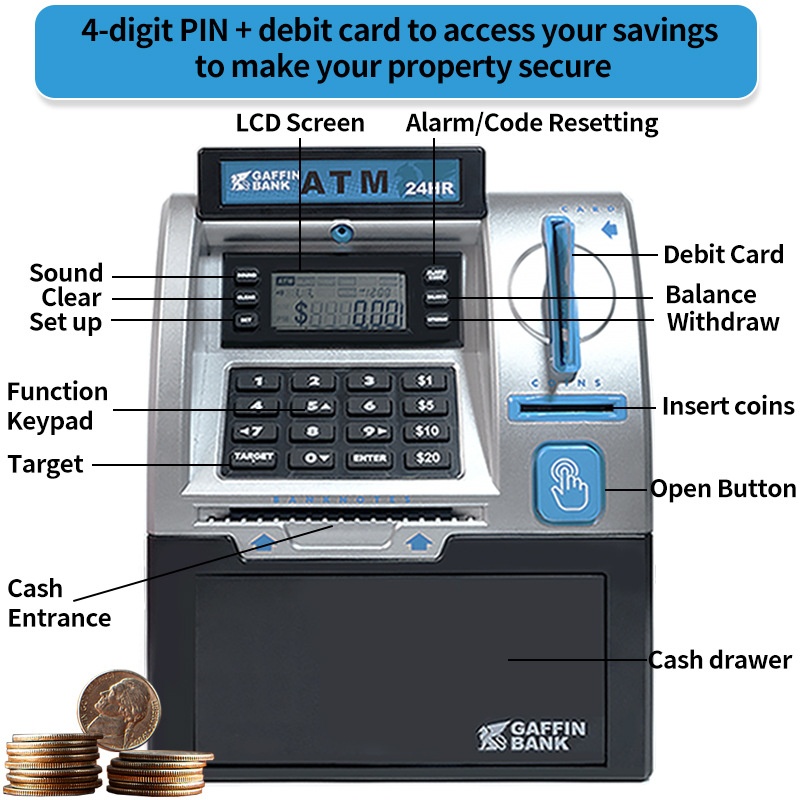 Large Capa Automatic ATM Money - Kids Education Money ulasan dan harga