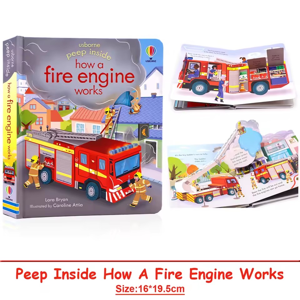 Usborne Peep Inside How A Fire - Kids Education Age ulasan dan harga