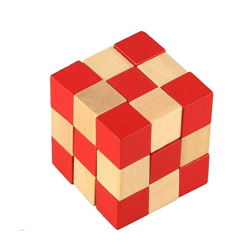 Wooden Snake Cube Puzzle IQ Lo - Brain Teaser Cube ulasan dan harga