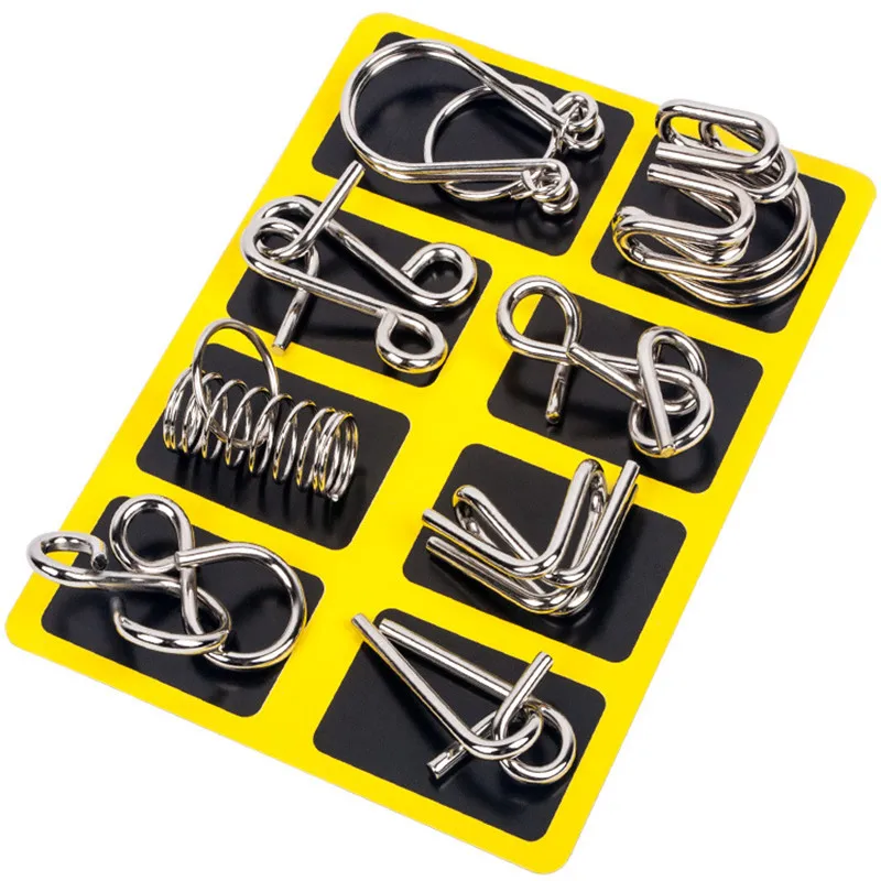 8PCS/Set Metal Montessori Wire - Brain Teaser Cube ulasan dan harga