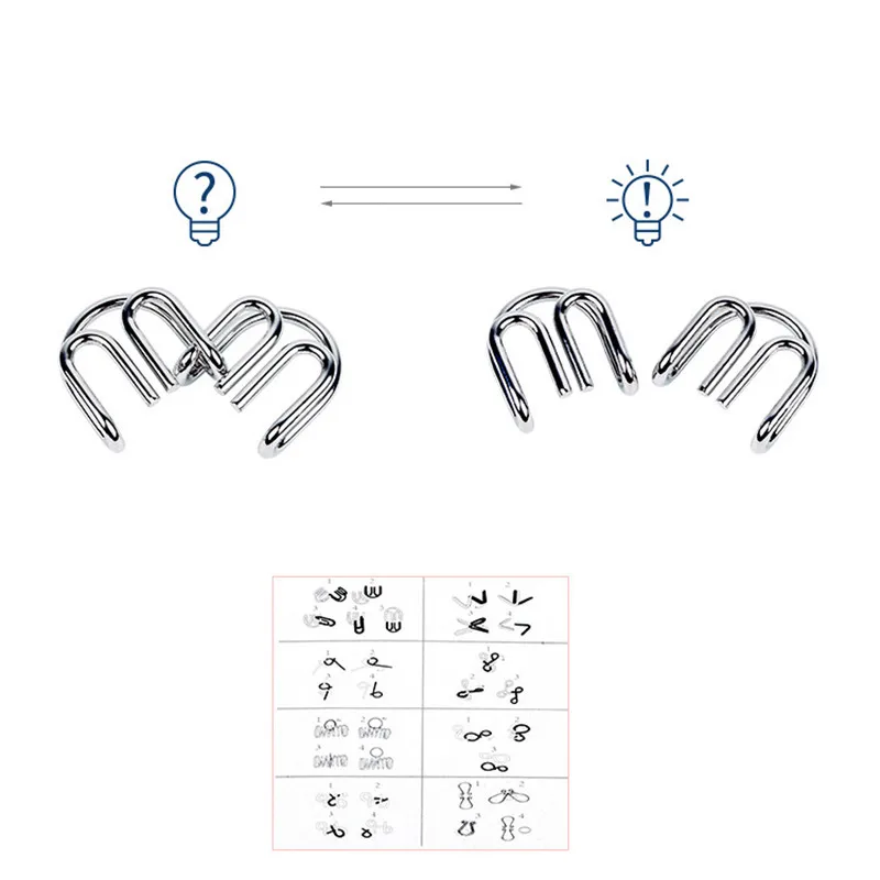 8PCS/Set Metal Montessori Wire - Brain Teaser Cube ulasan dan harga
