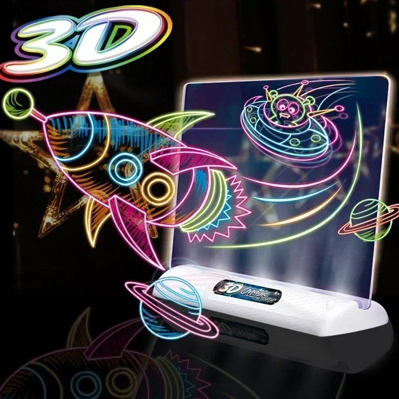 3D Magic Drawing Board LED Glo - Kids Education Foundation ulasan dan harga