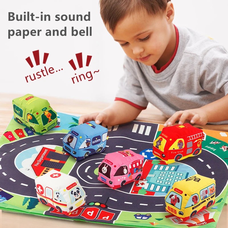 Soft Car Toy Set with Play Mat - Kids Educational Game ulasan dan harga