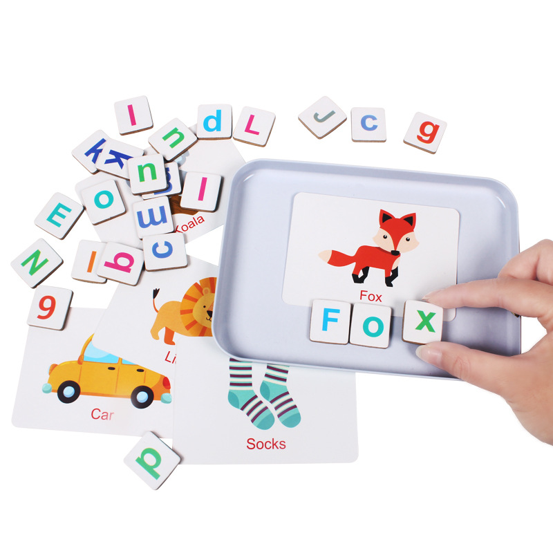 Wooden Puzzle Flash Cards Game - Kids Education Words ulasan dan harga