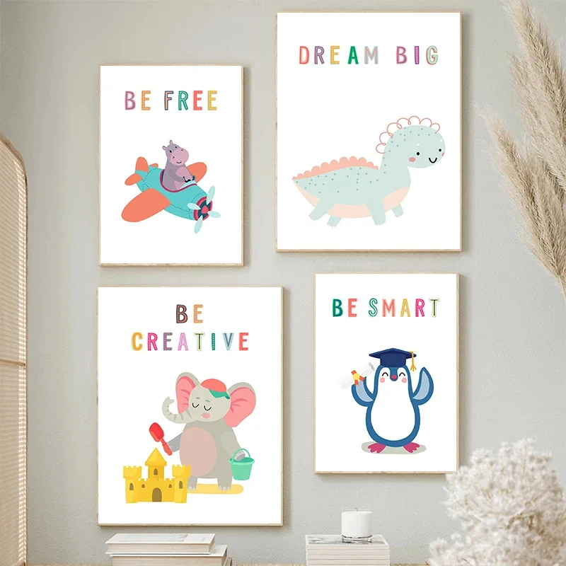 Canvas  Print Wall  Animals En - English Kids Education ulasan dan harga